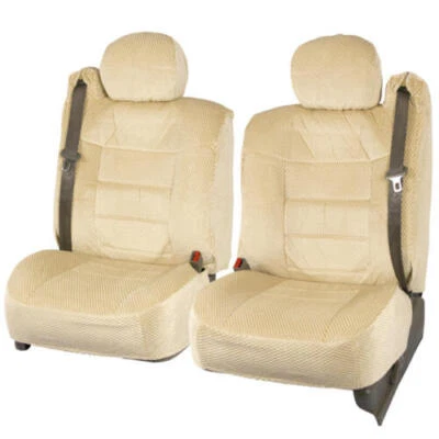Fundas de asiento delanteras gruesas premium a cuadros de tela Scottsdale beige - para GMC Foto 1 de 4