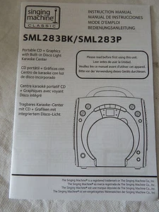 Máquina de canto SML283 máquina de karaoke manual de instrucciones negro/rosa - Imagen 1 de 1