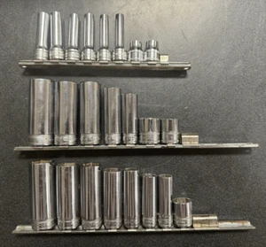 Snap On Socket Set 23 Sockets In Total 3 Separate Sets - Picture 1 of 8
