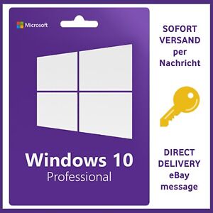 ✅ Microsoft Windows 10 Pro - Professional - 32 / 64Bit Freischaltschlüssel Key ✅