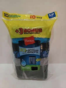 Hanes Boys Boxer Brief Assorted Prints & Solids, Size S 6-8 New 10 Pack - Picture 1 of 3