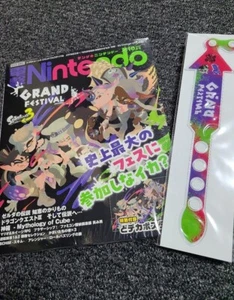 Nintendo Splatoon3 GRAND FESTIVAL Limited Wristband & Magazine with Poster Japan - Picture 1 of 12