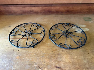 Suportes de rebite de plantas metálicas - Preto - 8" de diâmetro - Qtd. 2 - Imagem 1 de 4