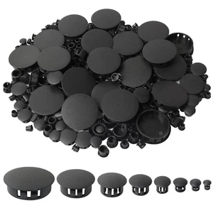 Versatile 320Pcs Black Snap-in Hole Plugs – 8 Pro Sizes for Furniture Safety - Picture 1 of 9