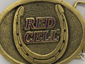 Red cell horse products brass BELT BUCKLE BELTBUCKLE - Picture 1 of 4