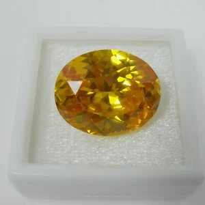 47.60 carats Oval 22x18mm Yellow Citrine Color Created Loose Statement Gemstone - Picture 1 of 7