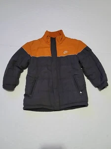 (#C) Nike Reversible Gray/Orange Coat Jacket Fleece Lined Kid's 6 - Picture 1 of 9