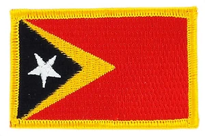 FLAG PATCH PATCHES East timor leste   IRON ON COUNTRY EMBROIDERED WORLD FLAG - Picture 1 of 1
