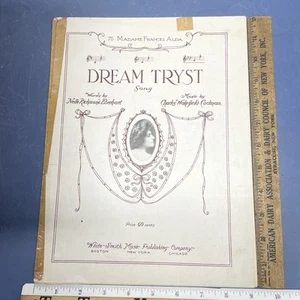 Partituras antiguas de 1918 Dream Tryst Song to Madame Frances Alda - Imagen 1 de 4