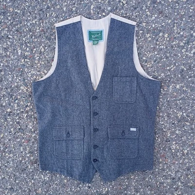 Chaleco Woolrich Ruxton Gris Mezcla de Lana Espiga Talla Grande  Foto 1 de 4