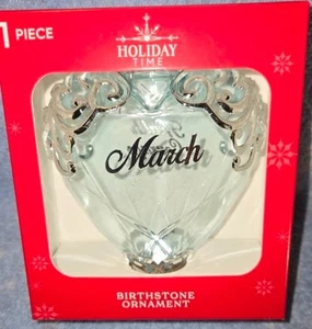 HOLIDAY TIME MARCH CLEAR AQUAMARINE BIRTHSTONE CHRISTMAS ORNAMENT 2025 NEW - Picture 1 of 3