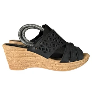 Sandalias Spring Step Mujer Talla 8 Italia 3" Corcho Cuña Punta Abierta Cuero - Imagen 1 de 6
