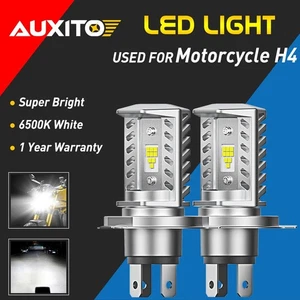 2X H4 HB2 9003 Motorcycle LED Bulbs High Low Beam Headlight 6500K White AUXITO - Picture 1 of 12