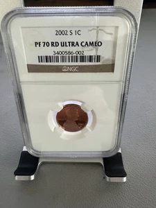 2002 S Proof Lincoln Penny Proof 1C NGC PF70 RD Ultra Cameo - Picture 1 of 2