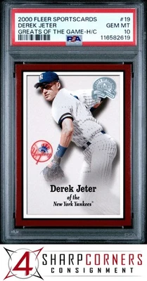2000 FLEER SPORTSCARDS GREATS OF THE GAME HAND CUT #19 DEREK JETER POP 1 PSA 10 - Image 1 of 3