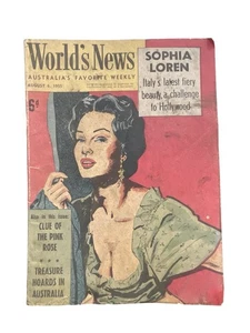 Worlds News August 1955 Sophia Loren Australia’s Favorite Weekly Magazine - Bild 1 von 15