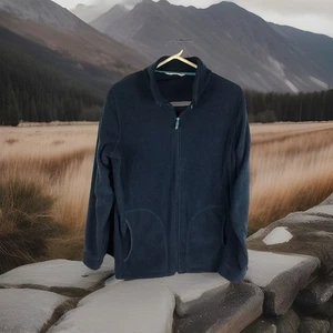 Woolrich Fleece Jacket Womens XL Blue Full Zip Mock Neck - Picture 1 of 7