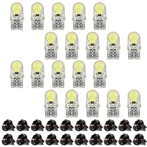 For Toyota 20x T10 Canbus White Dashboard Gauge LED Bulb Lights w/ 1/2" Socket - Picture 1 of 7