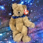 Malcolm RARE TY Attic Treasure Beanie Baby Bear Plush 10” With Tag & Protector