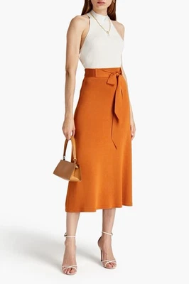 Zimmermann Stretch Knit Skirt Size 2 / AU 12 / US 8 Midi Belted Orange Copper - Image 1 of 4