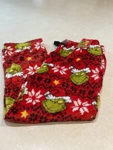 Dr. Seuss Men's GRINCH Santa Claus Super Fleece Lounge Pajama Pants XL Red NWT - Picture 1 of 8