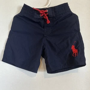 Polo ragazzo Ralph Lauren 4/4T Big Pony blu navy tavola pantaloncini costume da bagno piscina spiaggia - Foto 1 di 9