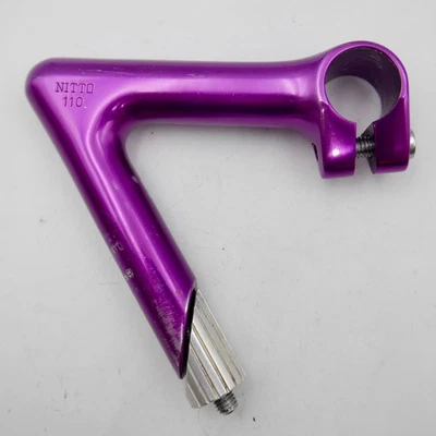 Nitto Jaguar Track Bike Quill Stem, 110mm Reach, 25.4mm Clamp, 22.2mm/ 1” Purple - Image 1 of 4