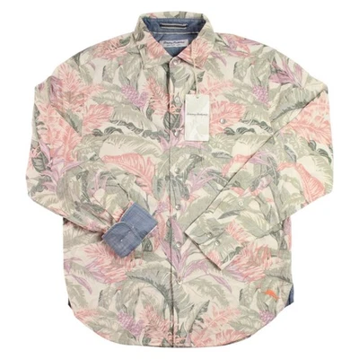 Tommy Bahama Shirt Mens XL Long Sleeve Flip Cuff Button Front Tropical $138 NEW - Image 1 of 4