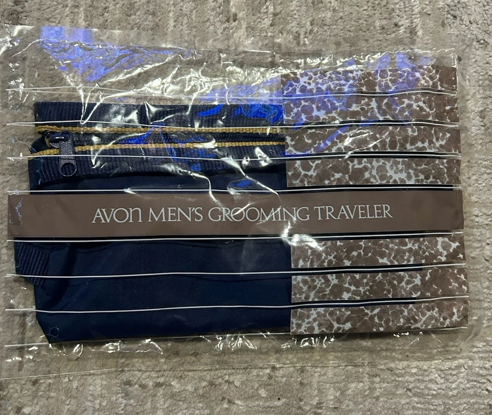 Bolso de Mano Avon Hombre Grooming Traveler Vintage 1987 Azul Sellado Foto 1 de 3