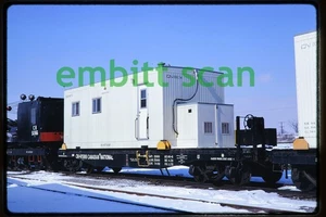 Original Slide, CN Canadian National MofW Flat Car #41588 Bunk 001.74, in 1973 - Picture 1 of 1