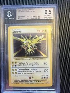 Zapdos Base Unlimited Holo 16/102 BGS 9.5 PSA 10 - Picture 1 of 2