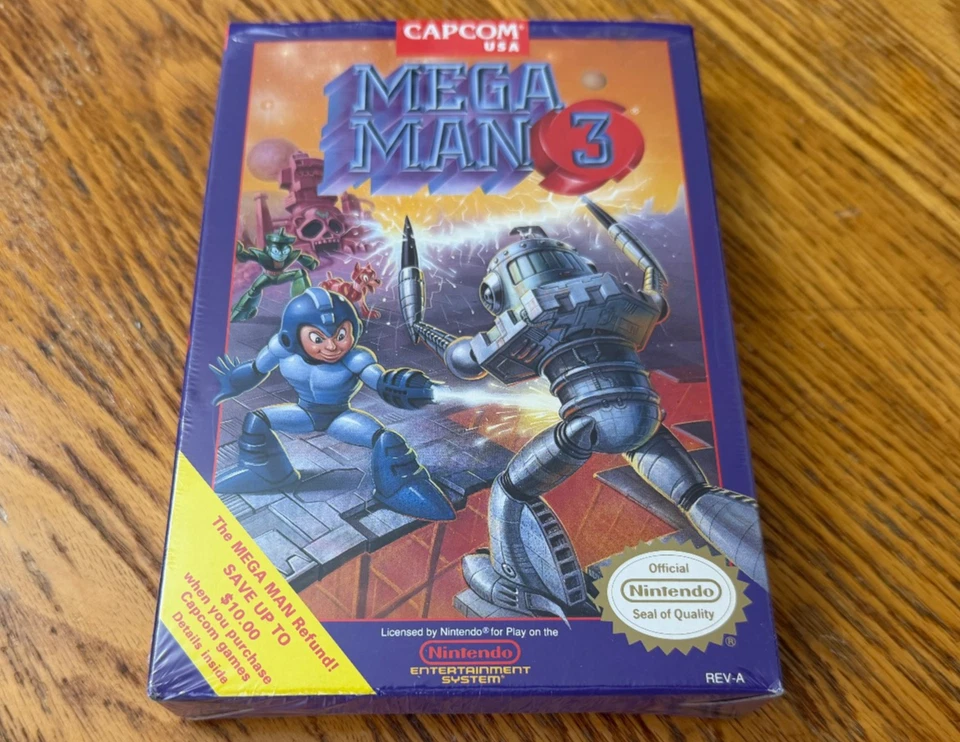 oval seal Mega Man 3 complete in box nintendo nes megaman factory MINT - Image 1 of 4