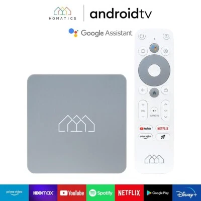 Homatics Box HD AndroidTV 1080p 5G WiFi Mediaplayer mit Sprachfernbedienung Grau - Bild 1 von 4