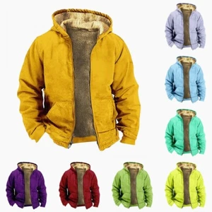 Herren Solid Fleece Hoodie Pullover Zip Jacke Unisex Freizeit - Bild 1 von 32