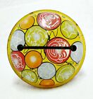VINTAGE ROUND TIN NEW YEARS PARTY NOISE MAKERS WITH WOOD HANDLE 