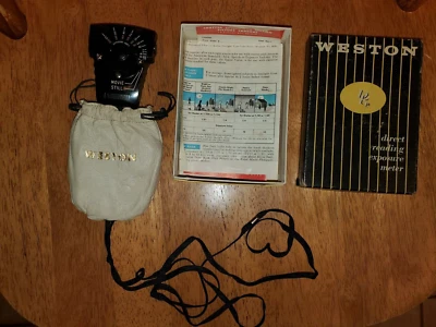 Medidor de Exposición Weston Lectura Directa Modelo 854 Corrector Cero con Bolsa de Cuero-U Foto 1 de 4