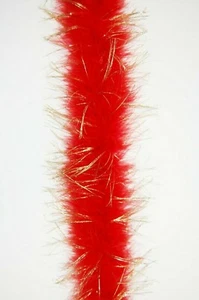 BOA DE PLUMAS MARABOU - ROJA con LUREX DORADO 22 gramos Disfraz/Recorte - Imagen 1 de 3