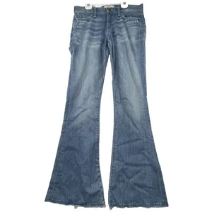 Current Elliot Low Rise Bell Flare Island Hopper Raw Hem Jeans Size 27 / Hip 30” - Picture 1 of 15