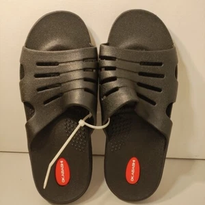 Okabashi Sandali Uomo Slip On Taglia Large Nero Robusti Supporto Arco - Made In USA - Foto 1 di 11