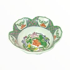 Vintage Antique Chinese Hong Kong Porcelain Footed Round Dish Bowl  Lotus Macy's