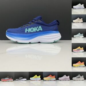 Hoka One One Trainers Bondi 8 Lace-Up Low-Top Running Sneakers Textile Shoes