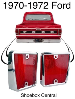 1970 1971 1972 Ford Pickup Truck Rear Bed Reflector Kit Below Tail Light PAIR - Image 1 of 3