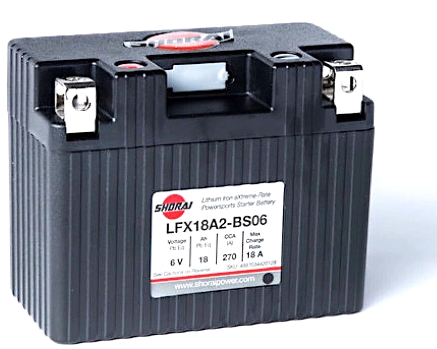 Batería de litio Shorai Xtreme-Rate 12 voltios LifePo4 LFM # LFX18A2-BS06 Foto 1 de 1