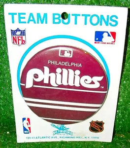 Vintage Philadelphia Phillies Baseball 3 1/2" Button Never Used Orig Package - Picture 1 of 1