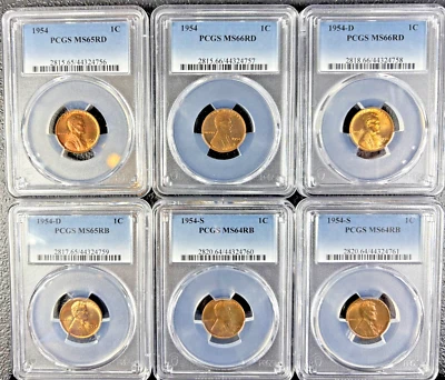 1954 US Mint P, D, S - 30 Coin Set - PCGS Certified Set MS64-MS67  Very Nice Set - Image 1 of 4