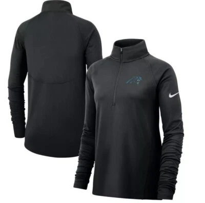 Nike Women’s Carolina Panthers Slim Fit Performance Half Zip Jacket Black Large - Image 1 of 4