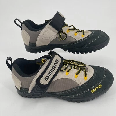 Sapatos de ciclismo Shimano SPD FEMININO preto bege com cadarço bicicleta TAMANHO 6 - Imagem 1 de 4