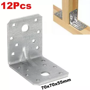 Pack of 12 Brackets for Wood Heavy Duty Corner Brackets, Metal L Shape - Picture 1 of 12