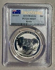 2014P  1/2 oz Silver First Strike Australia Koala PCGS MS69-50C Ships FREE! - Picture 1 of 2