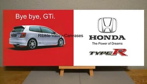 Honda civic type r EP3 Handmade Canvas Advert 12'' x 30" x 1.5" - Picture 1 of 2